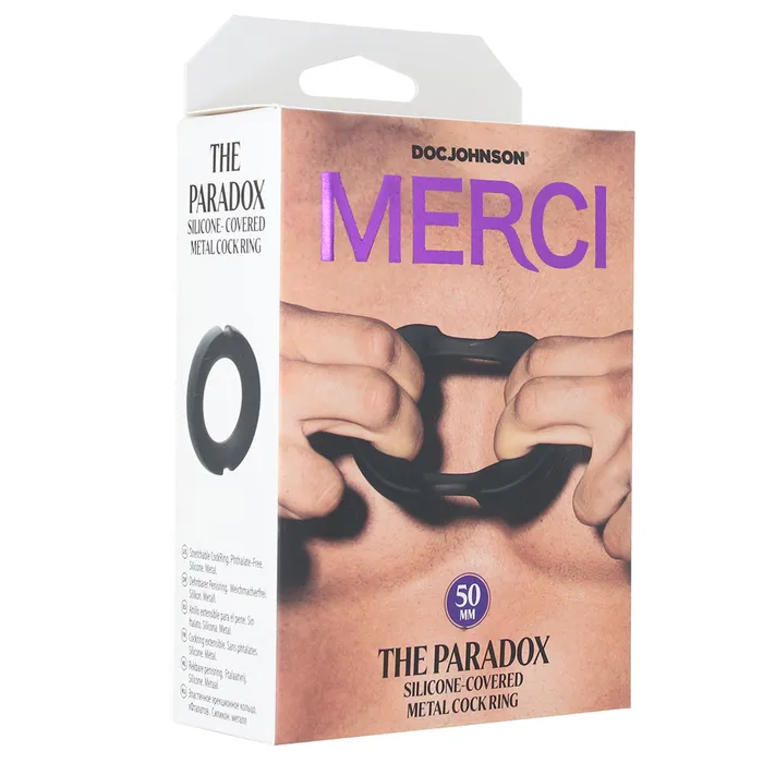 Male Sex Toys Doc Johnson The Paradox 50mm Silicone and Metal Cock Ring