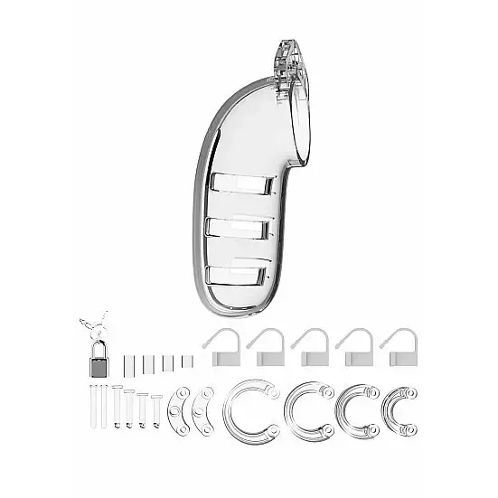 SHOTS AMERICA Male Sex Toys Mancage Chastity 55in Transparent Model 6