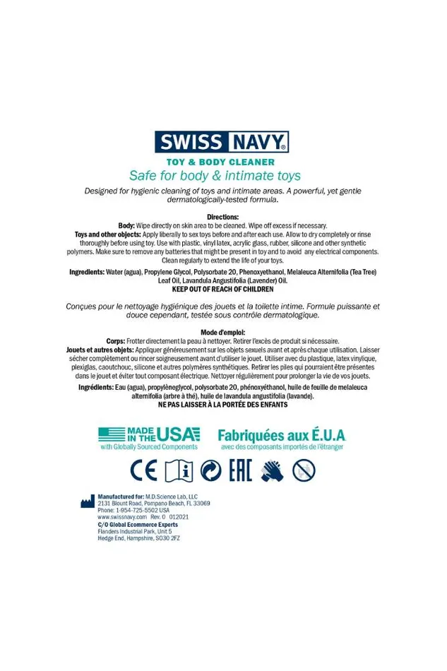 Swiss Navy Vibrators Swiss Navy Toy Body Cleaner Wipes
