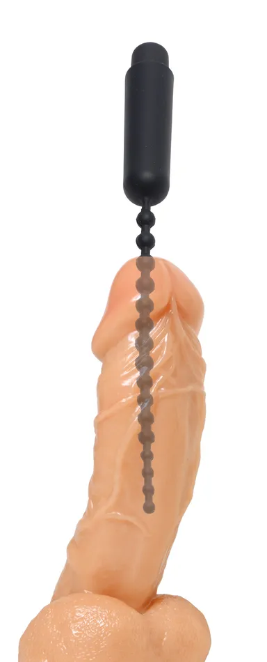 Female Sex Toys XR Brands Master Series Dark Rod Vibrating Beaded Silicone Sound