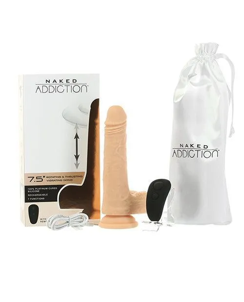 BMS Enterprises Dildos Naked Addiction The Freak 75 Rotating Thrusting Vibrating Dong Ivory
