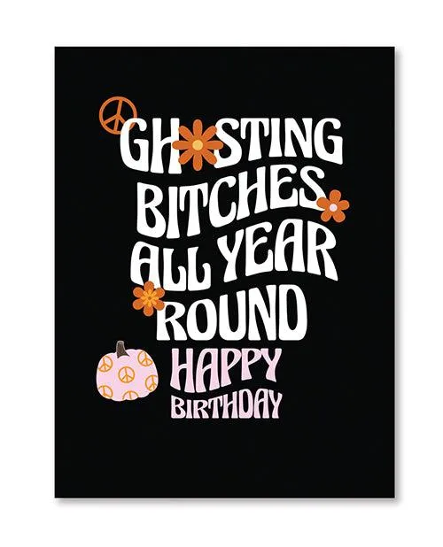 Halloween Ghosting Birthday Greeting Card wSticker Kush Kards LLC Vibrators