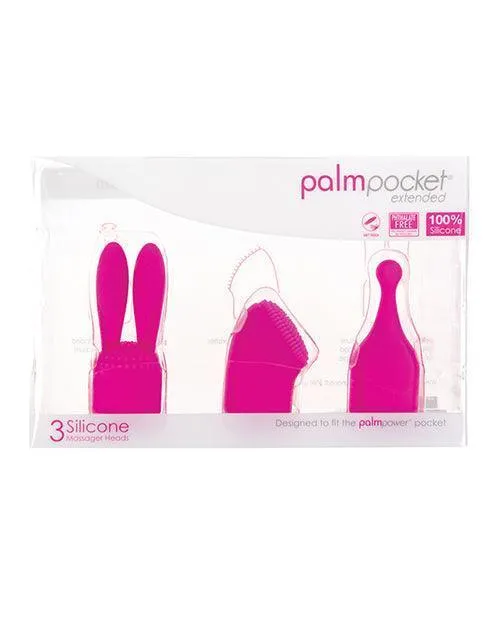 Palm Power Palm Pocket Extended Accessories 3 Silicone Heads Pink BMS Enterprises Vibrators Palm Power Palm Pocket Extended Accessories 3 Silicone Heads Pink BMS Enterprises Vibrators